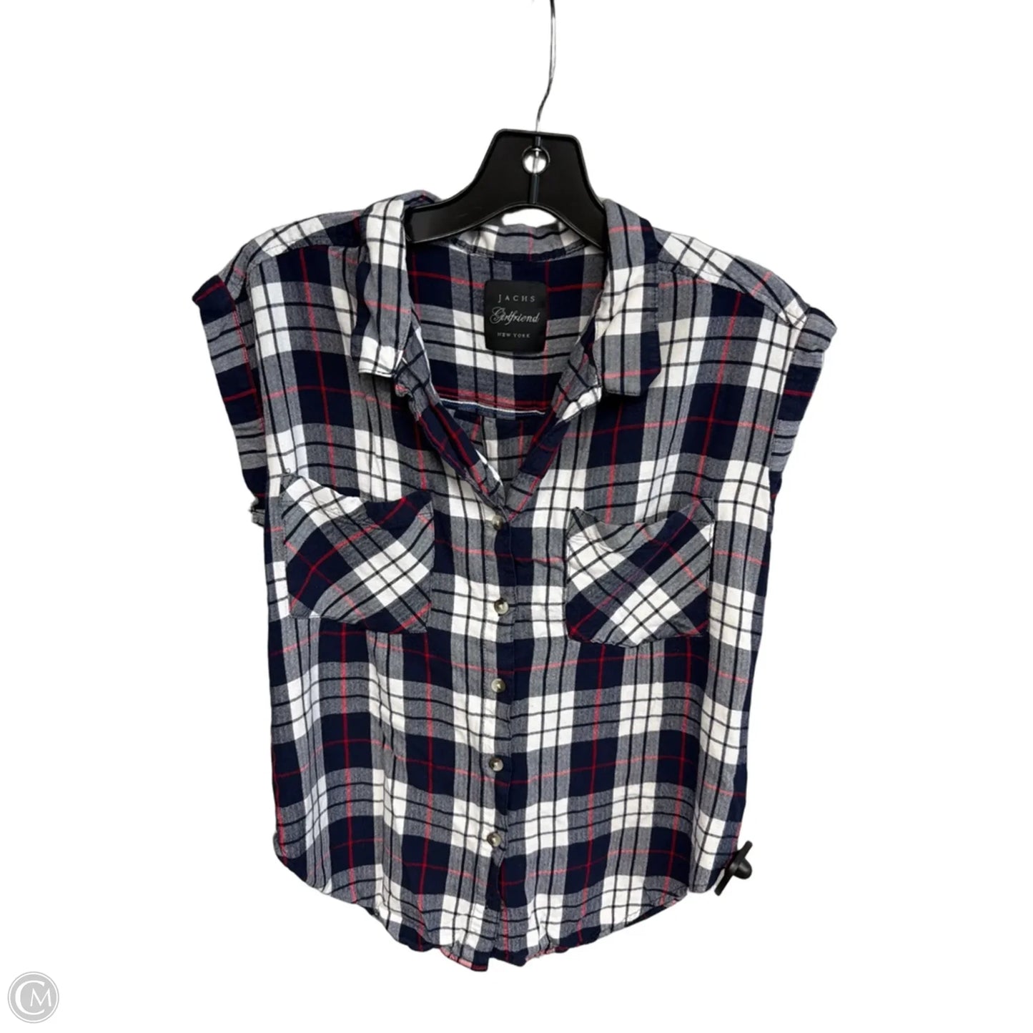 Top Short Sleeve By Jachs Girlfirend In Blue Red & White, Size: S