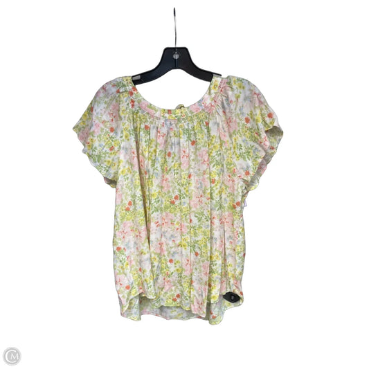Top Short Sleeve By Lc Lauren Conrad In Yellow, Size: Xl