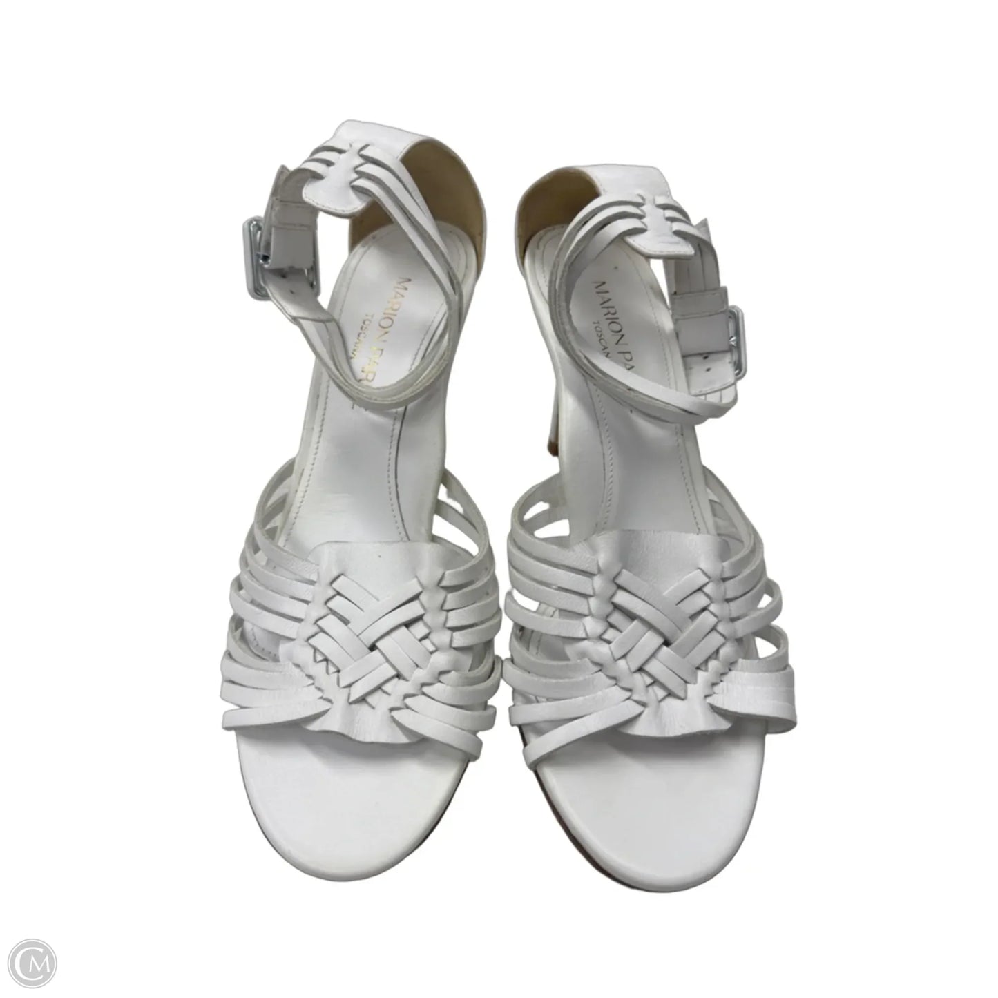 Sandals Heels Stiletto By Marion Parke In White, Size: