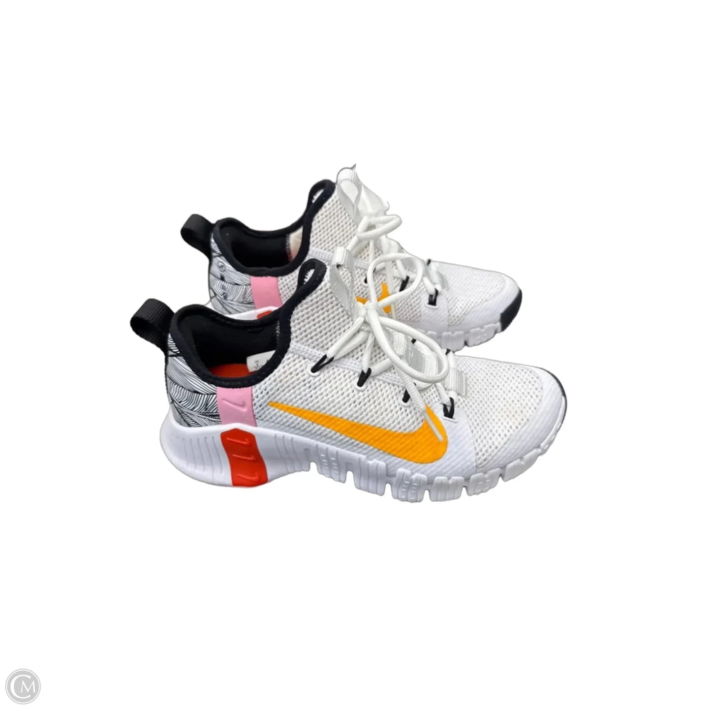 Shoes Athletic By Nike In White & Yellow, Size: 9