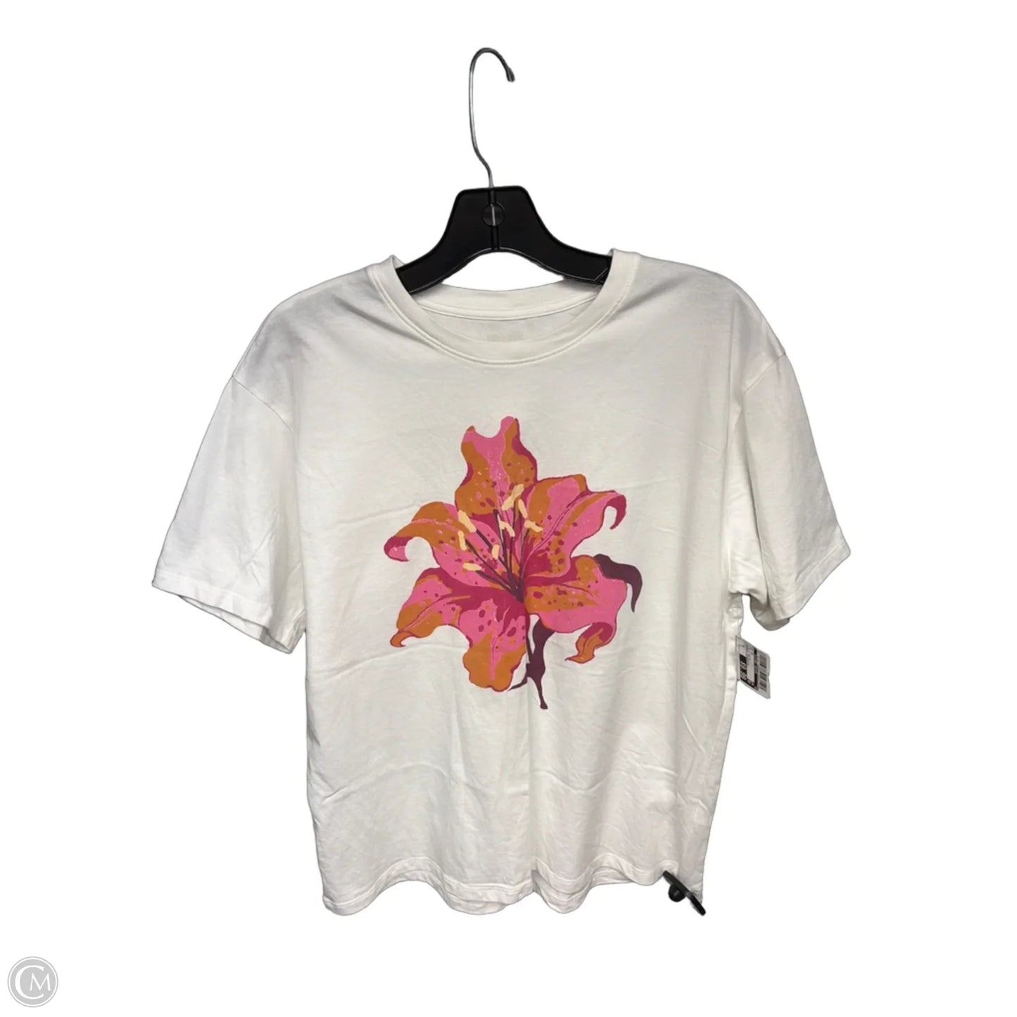 Top Short Sleeve By Clothes Mentor In Pink & White, Size: S
