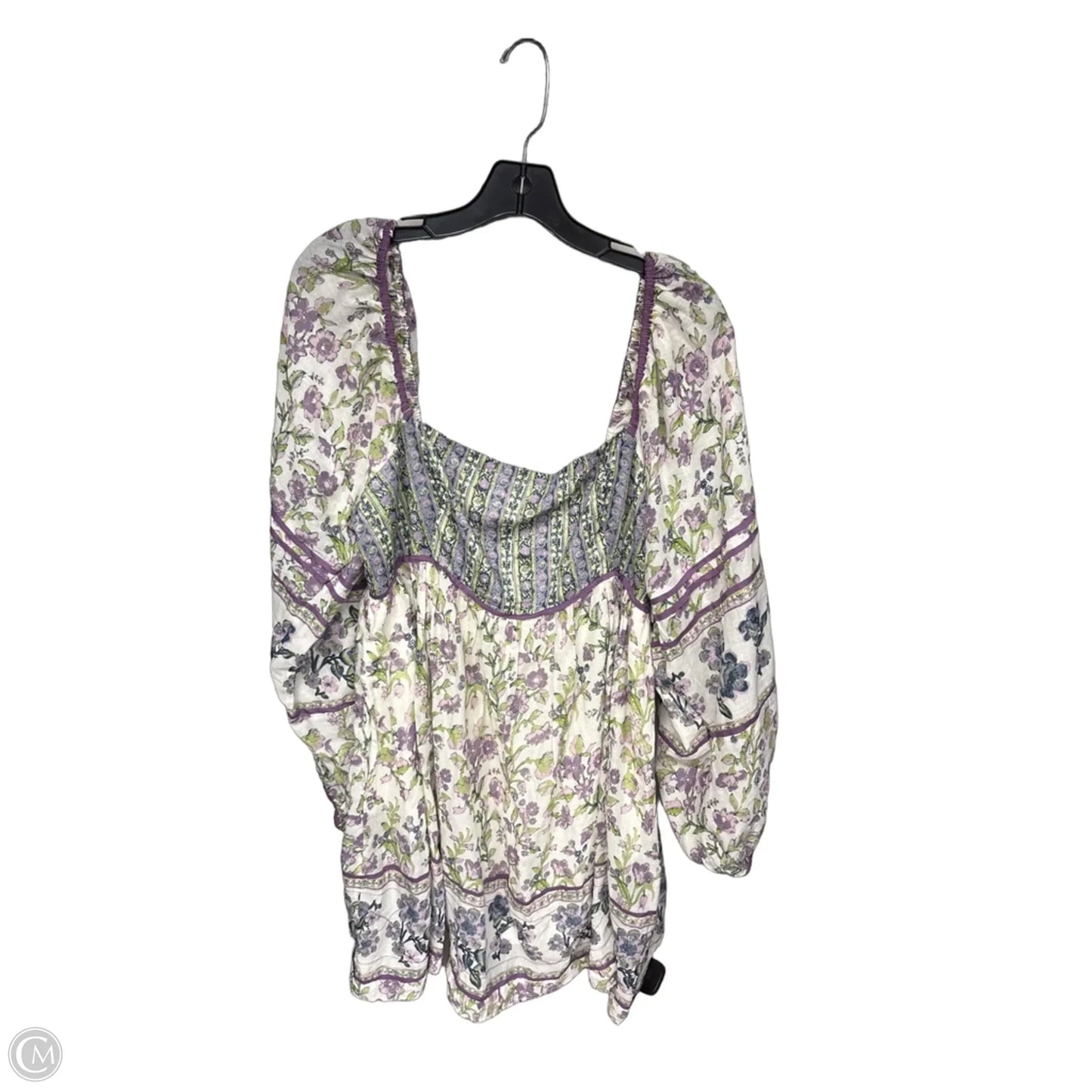 Dress Casual Midi By Free People In Green & Purple, Size: Xl
