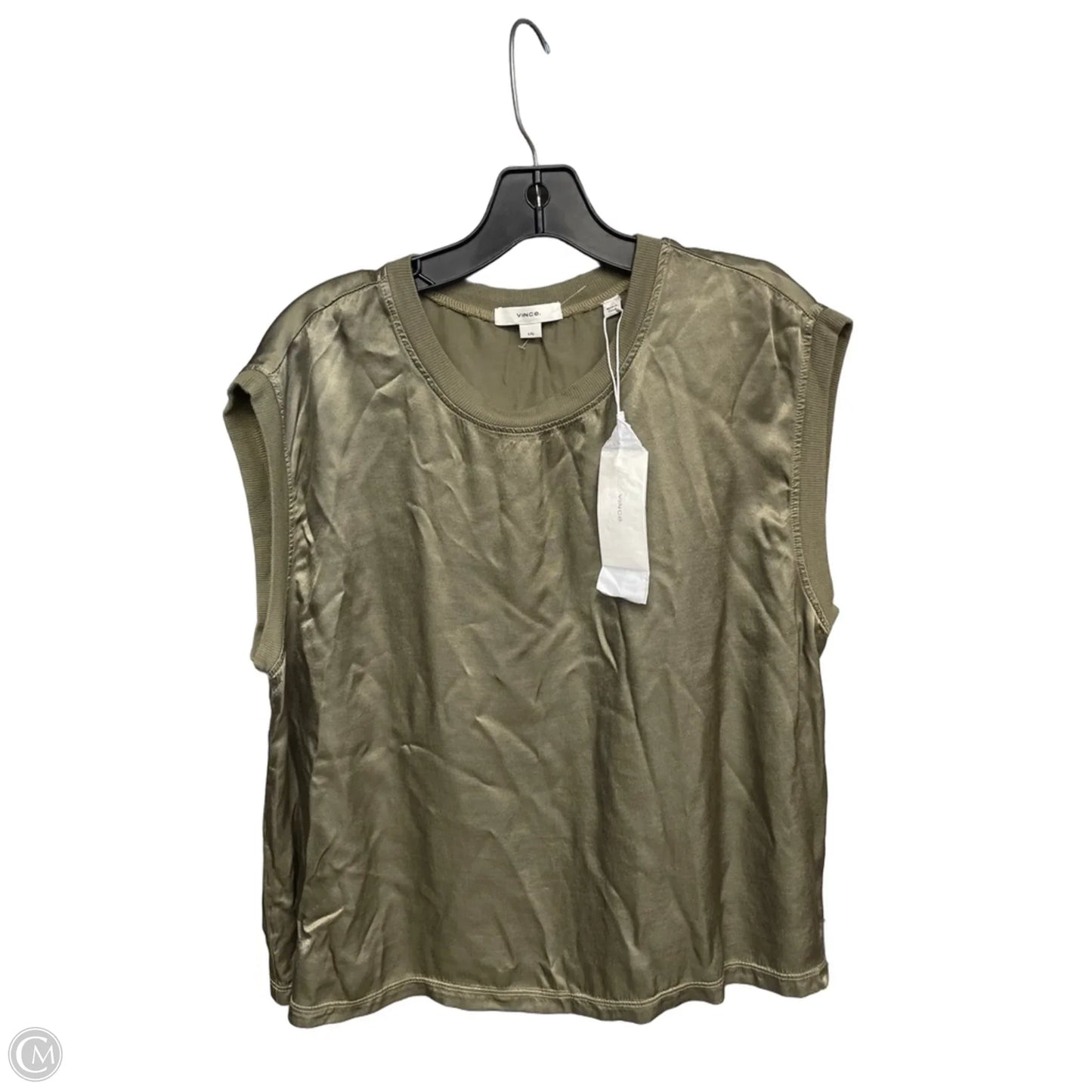 Top Sleeveless By Vince In Green, Size: L