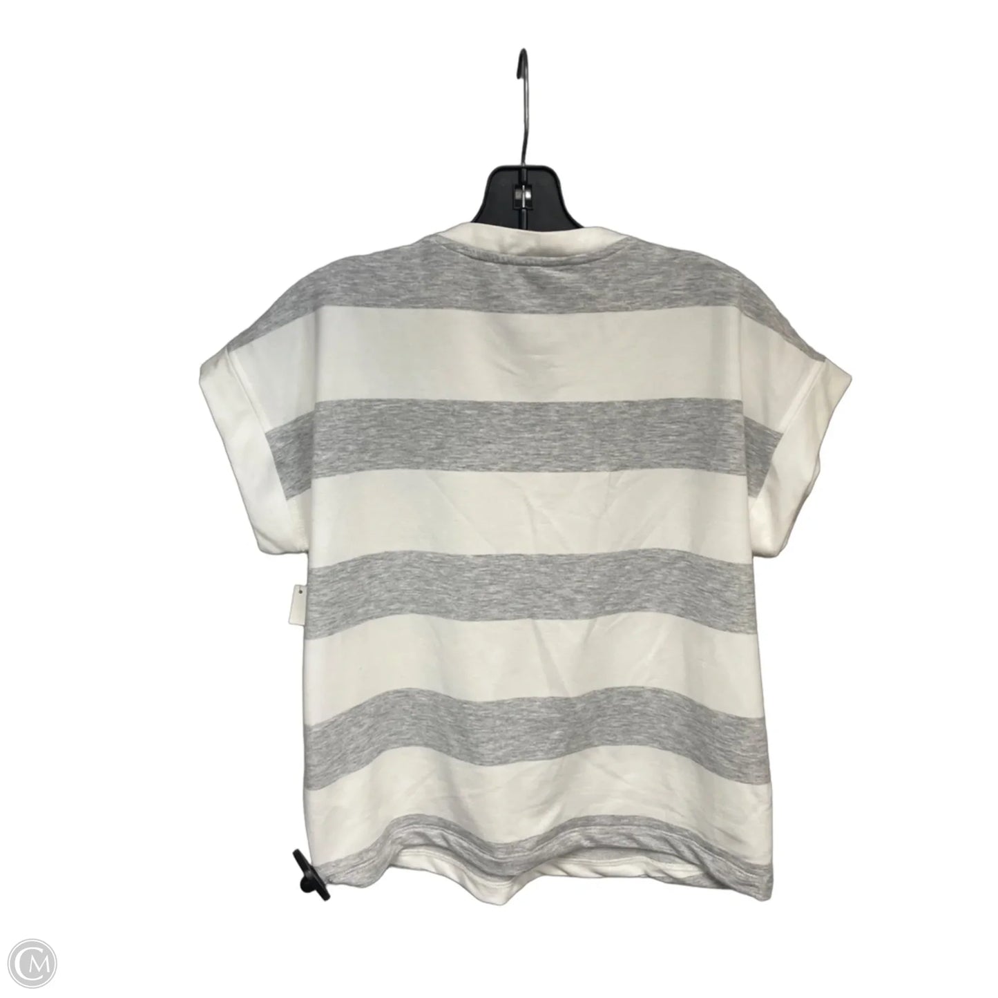 Top Short Sleeve By Cable And Gauge In Grey & White, Size: S