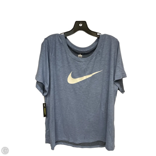 Athletic Top Long Sleeve Hoodie By Nike Apparel In Blue, Size: 2x