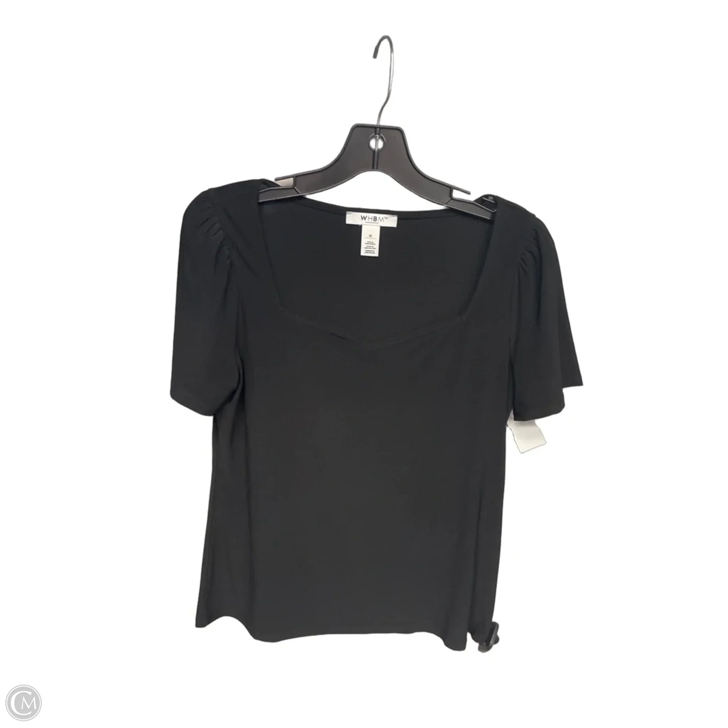 Top Short Sleeve By White House Black Market In Black, Size: M