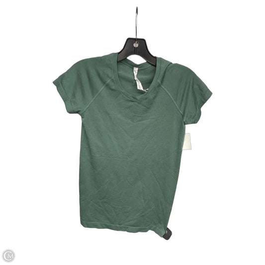 Athletic Top Short Sleeve By Lululemon In Green, Size: 6
