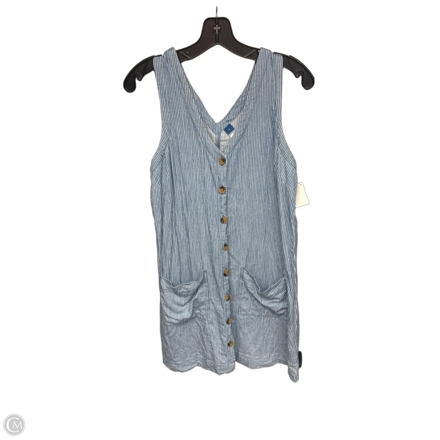 Dress Casual Midi By Old Navy In Blue & White, Size: S