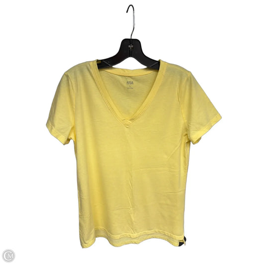 Top Short Sleeve Basic By Ana In Yellow, Size: L