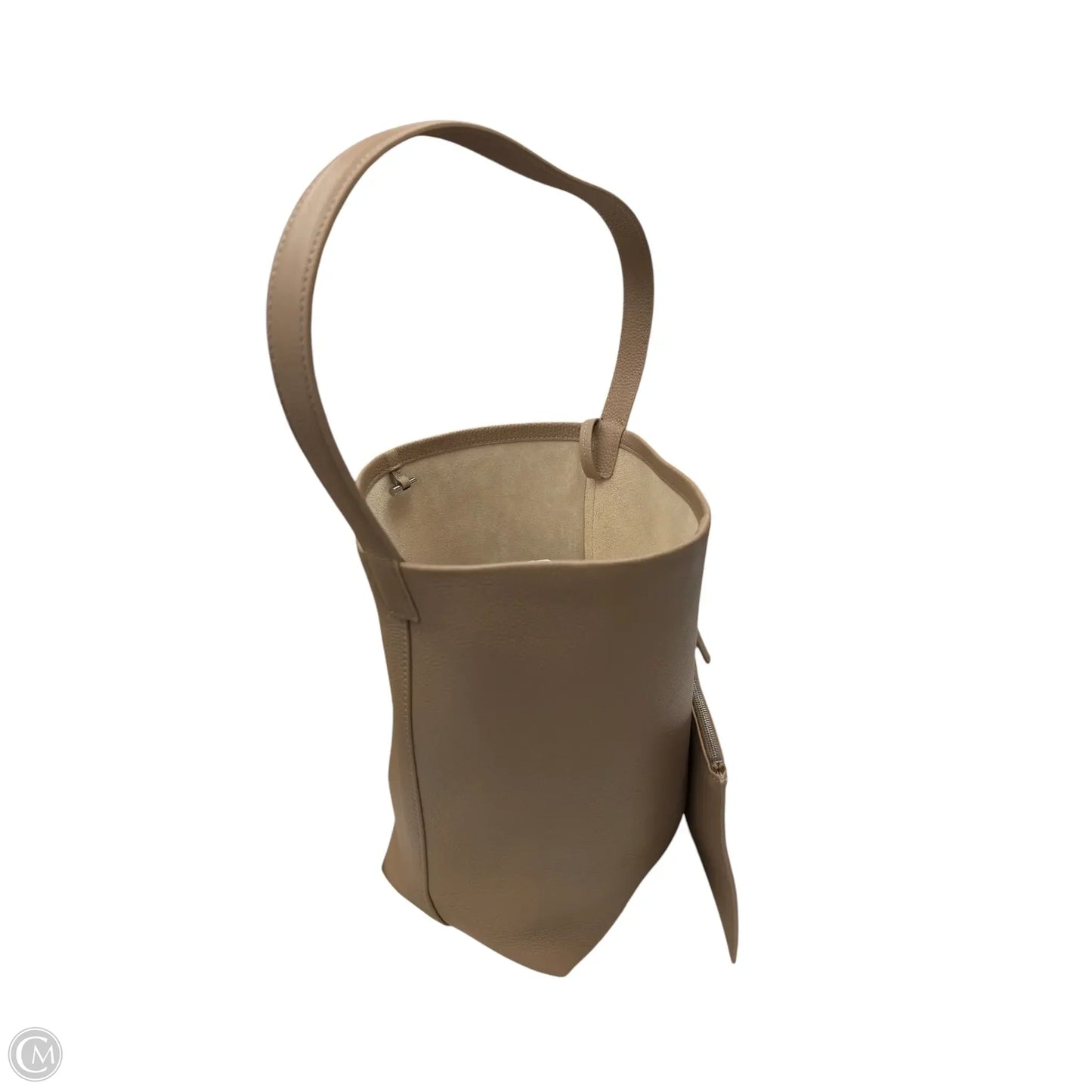 Handbag Leather By Quince, Size: Medium