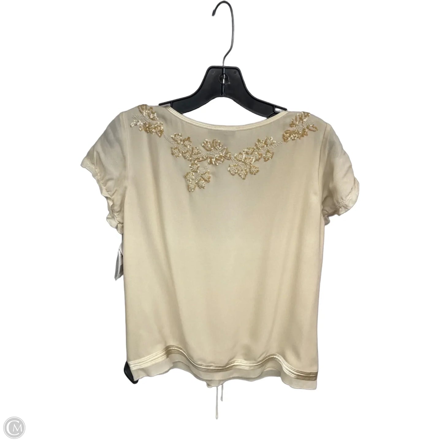 Top Short Sleeve By Dkny In Cream, Size: 8