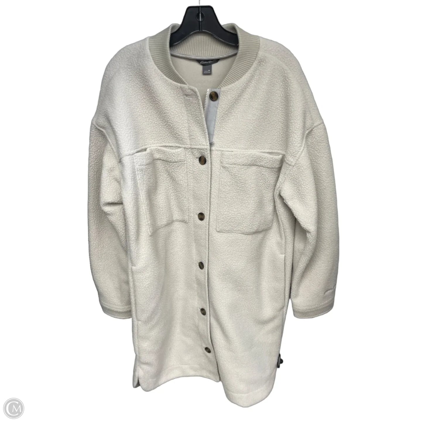 Jacket Faux Fur & Sherpa By Eddie Bauer In Cream, Size: M