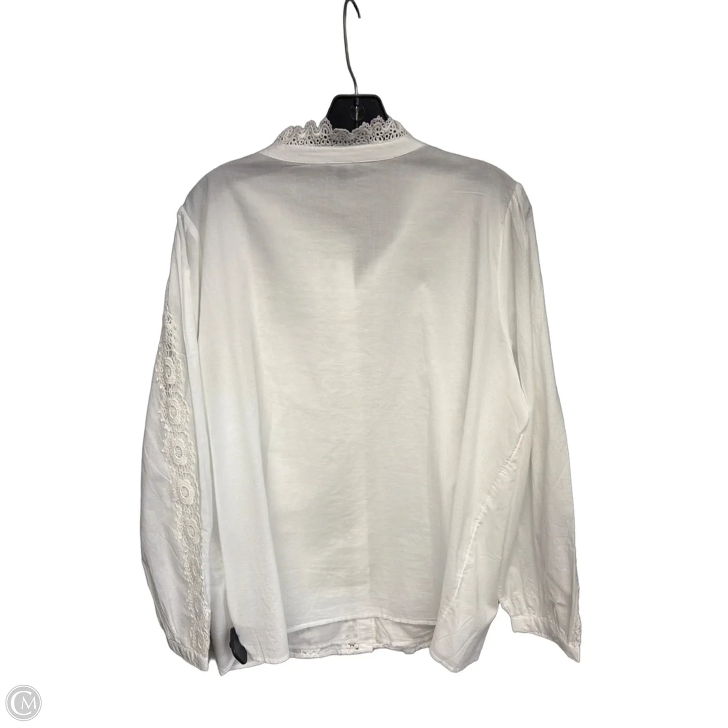 Top Long Sleeve By Talbots In White, Size: 1x