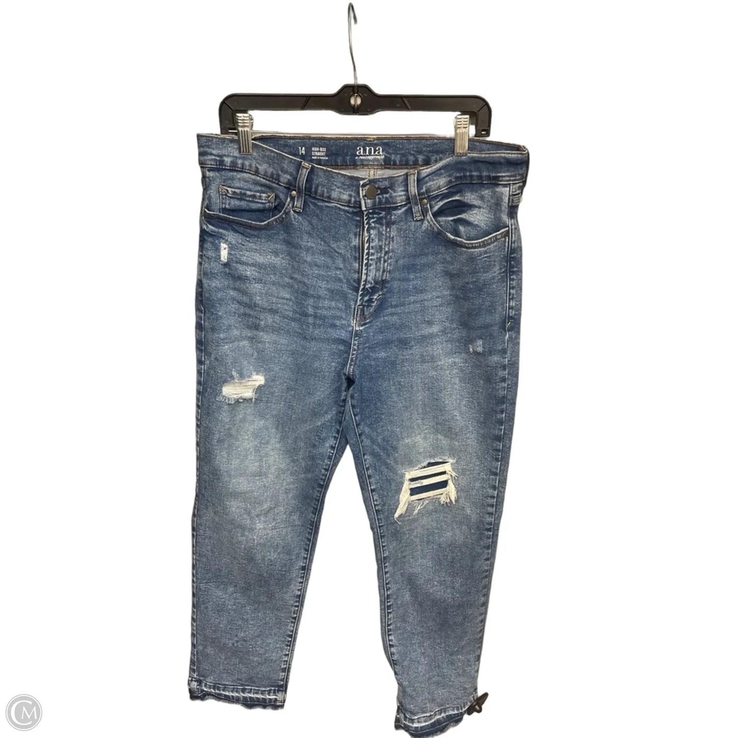 Jeans Straight By Ana In Blue Denim, Size: 14