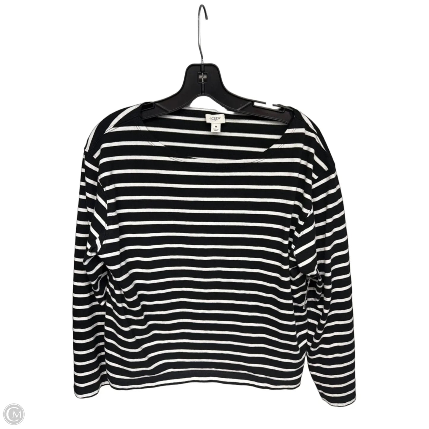 Top Long Sleeve By J. Crew In Black & White, Size: M