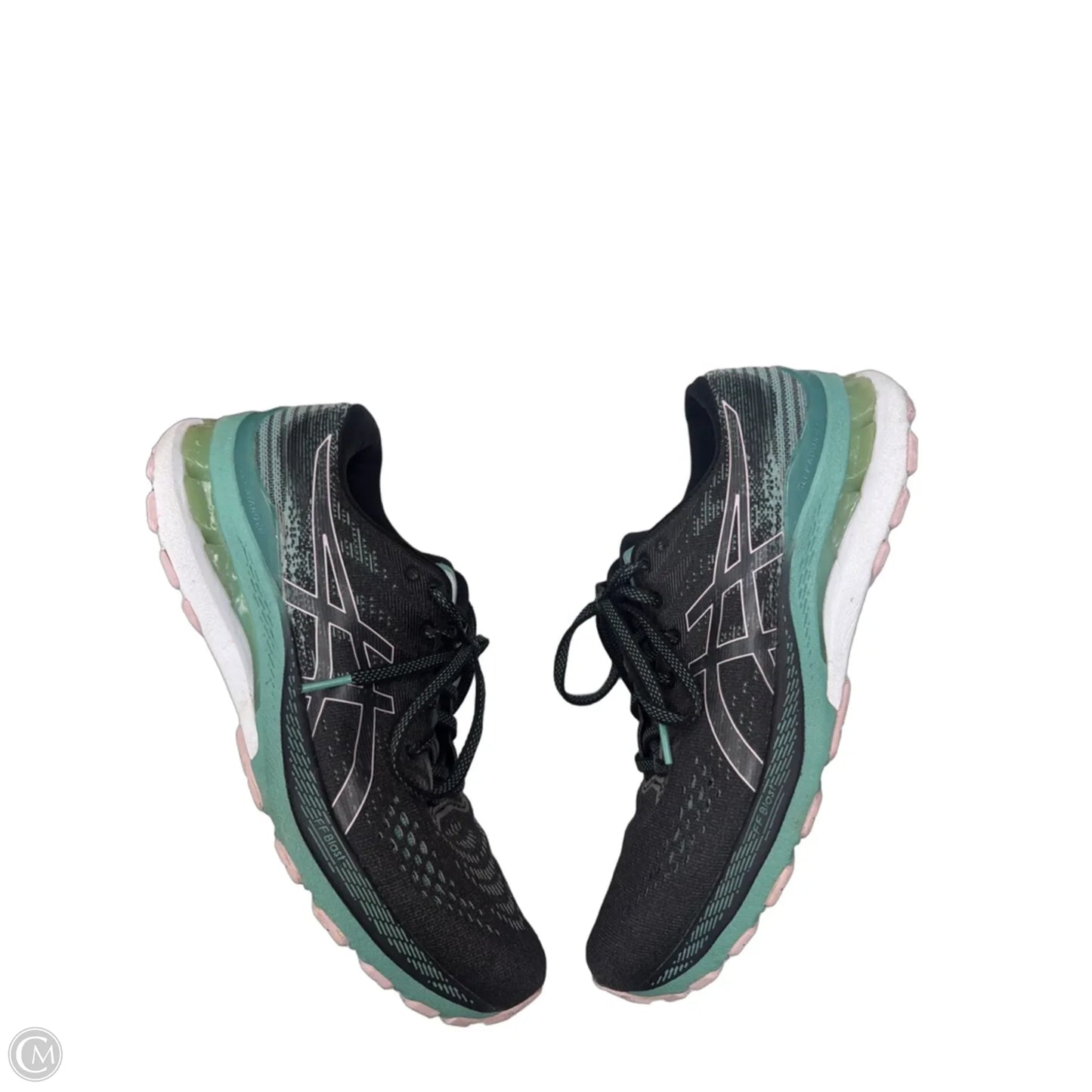 Shoes Athletic By Asics In Black & Green, Size: 11