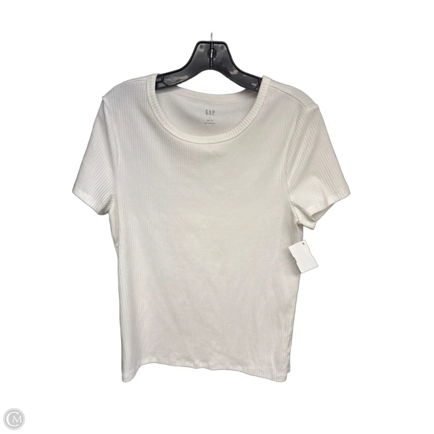 Top Short Sleeve Basic By Gap In White, Size: L