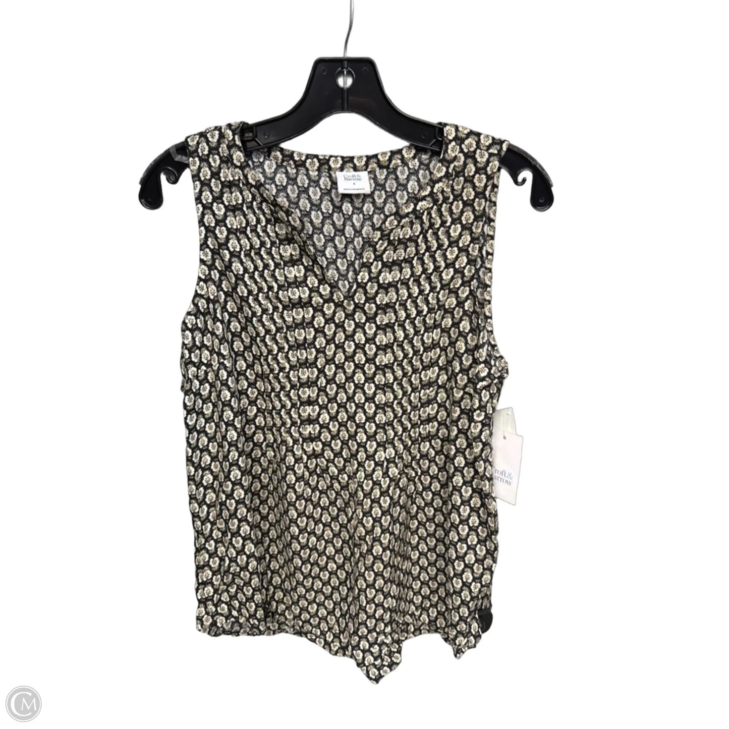 Top Sleeveless By Croft And Barrow In Black & Cream, Size: S