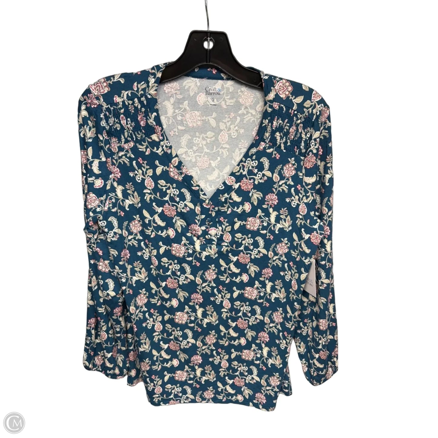 Top Long Sleeve By Croft And Barrow In Teal, Size: S