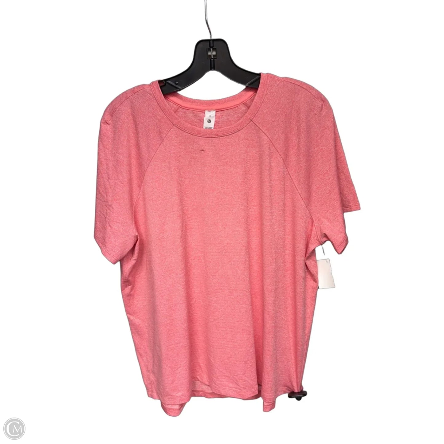 Athletic Top Short Sleeve By Lululemon In Pink, Size: 12