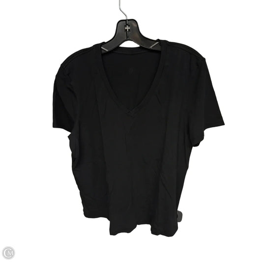 Athletic Top Short Sleeve By Lululemon In Black, Size: L