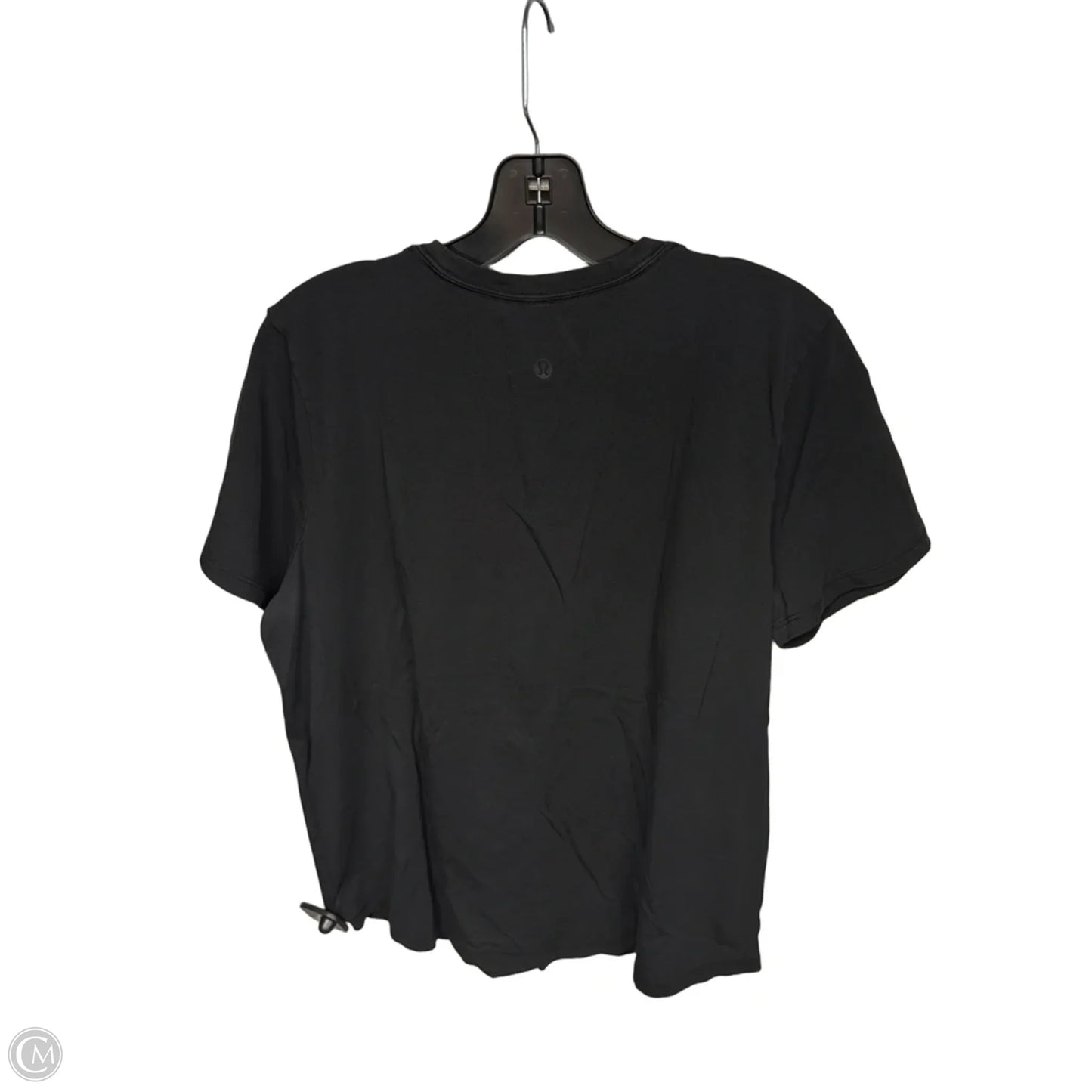 Athletic Top Short Sleeve By Lululemon In Black, Size: L