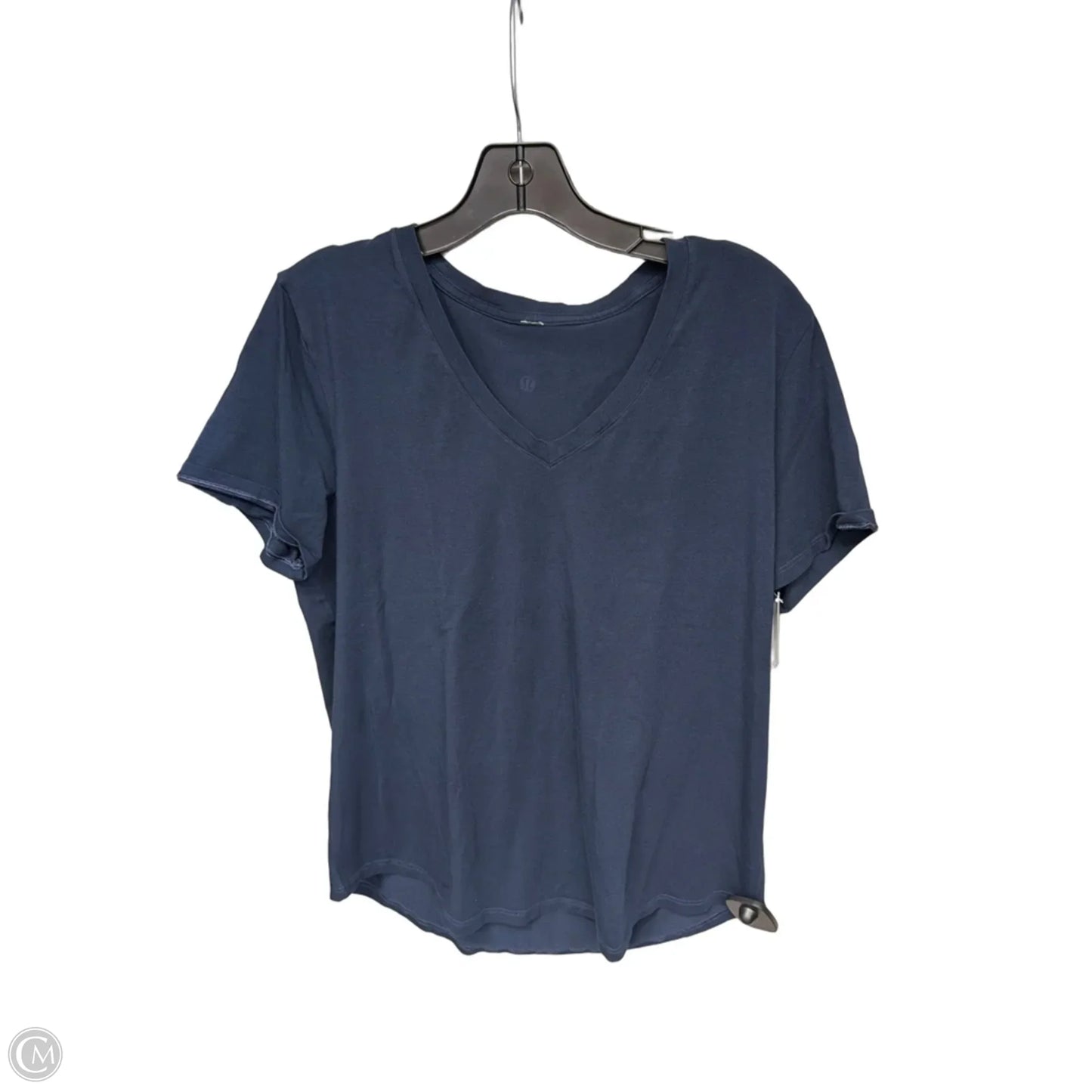 Top Short Sleeve By Lululemon In Navy, Size: L