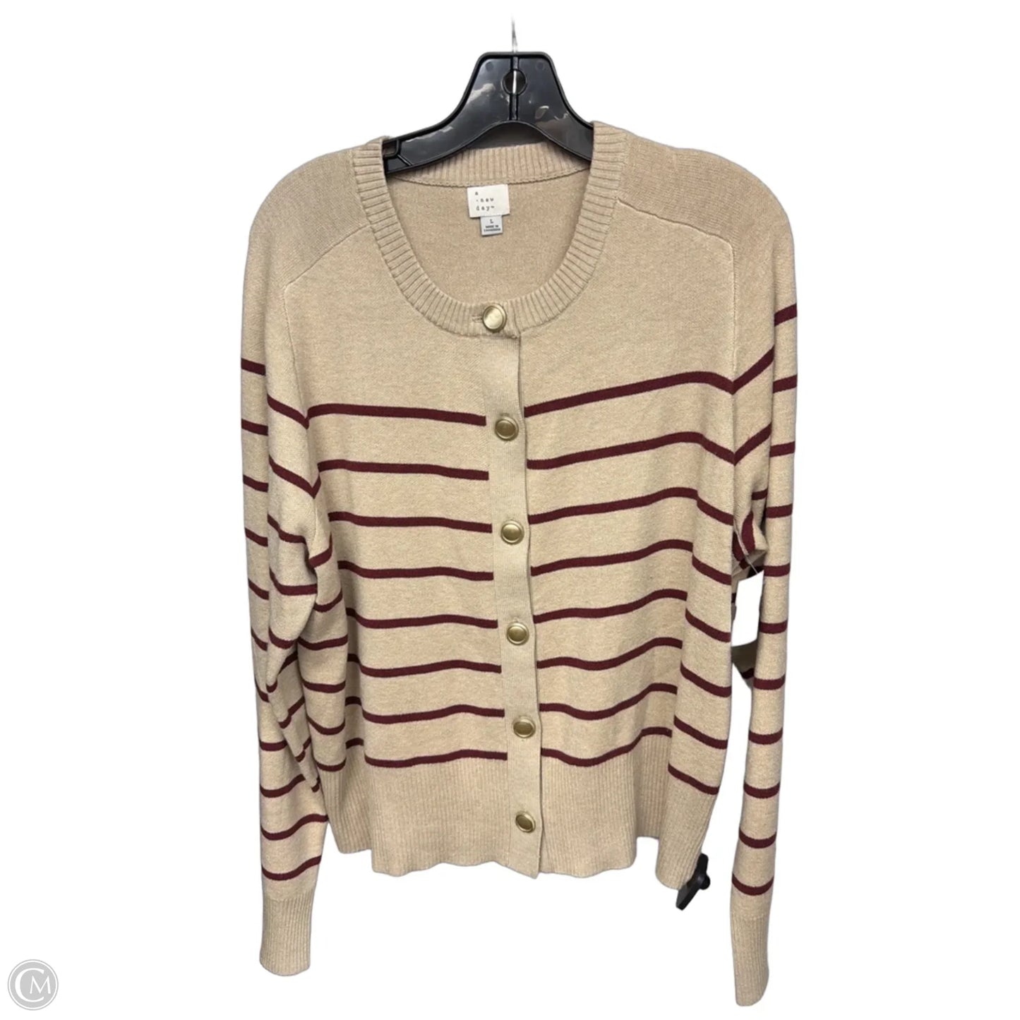 Cardigan By A New Day In Brown & Red, Size: L