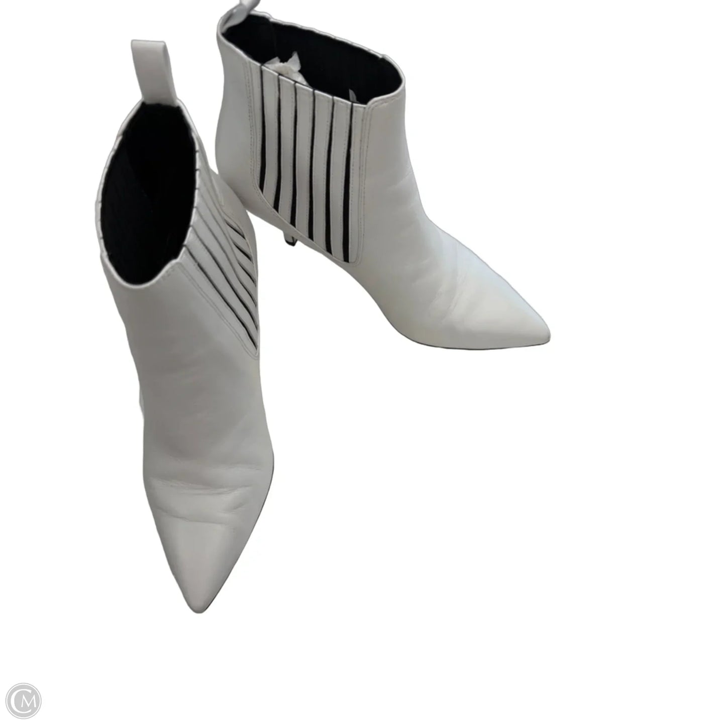Boots Designer By Diane Von Furstenberg In White, Size: 8.5