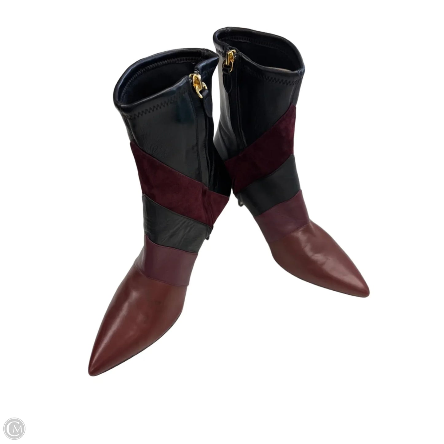 Boots Designer By Diane Von Furstenberg In Brown & Red, Size: 9