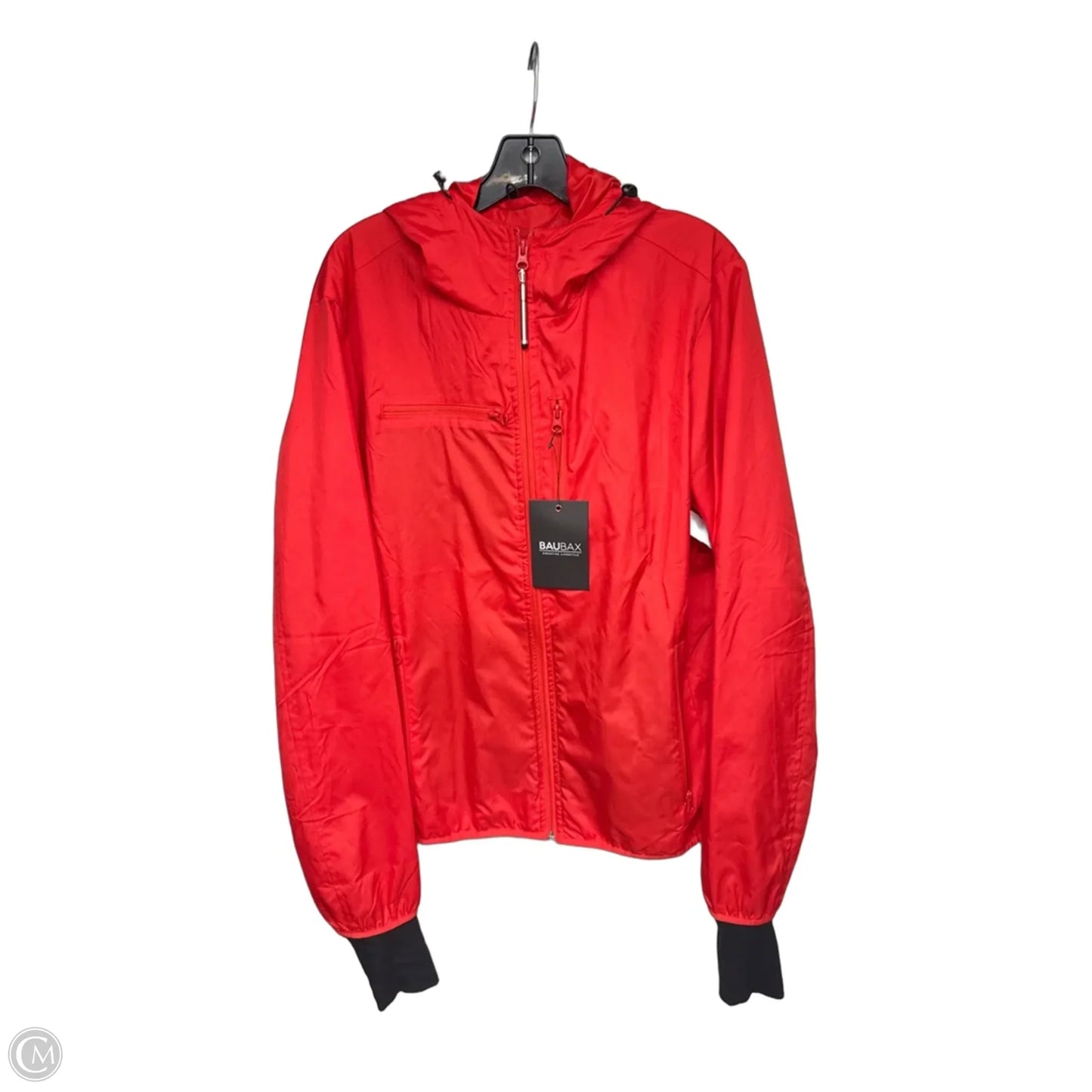 Jacket Windbreaker By Clothes Mentor In Red, Size: L