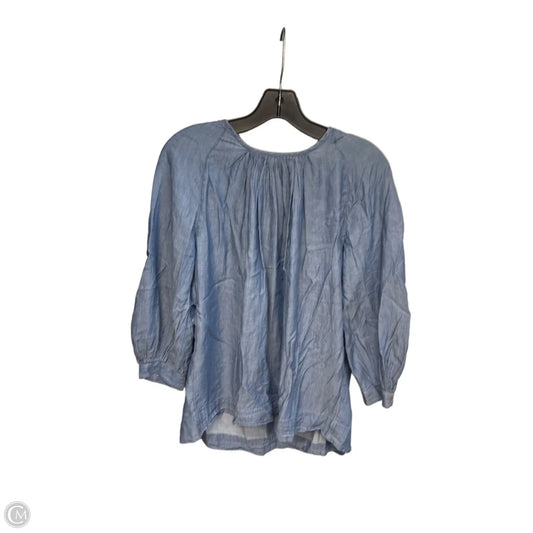 Top Long Sleeve By Madewell In Blue, Size: S