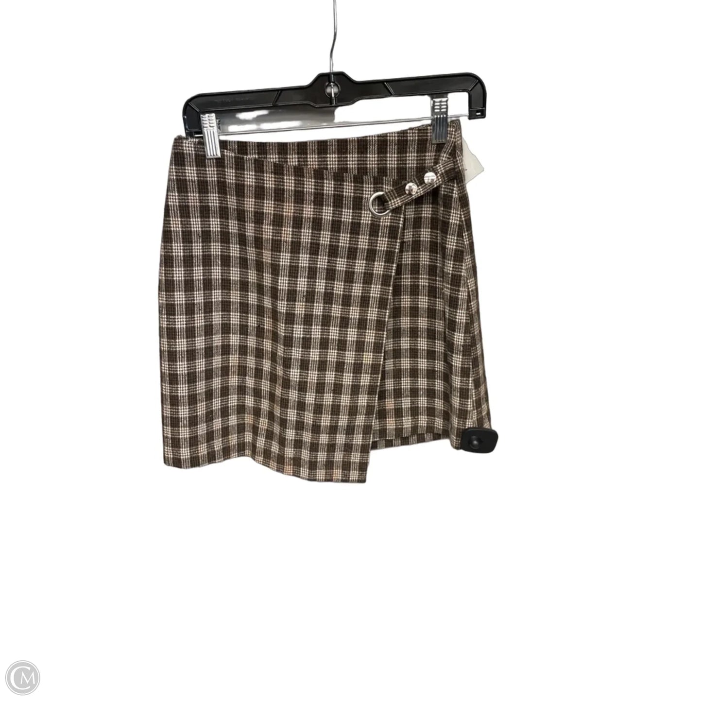 Skirt Midi By Harper In Brown & Cream, Size: M