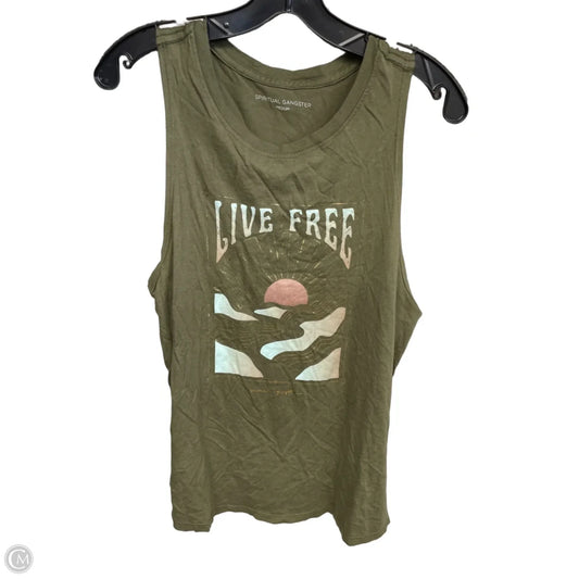 Top Sleeveless By Spiritual Gangster In Green, Size: M