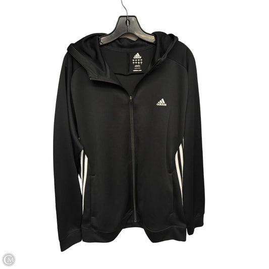 Athletic Sweatshirt Hoodie By Adidas In Black, Size: L