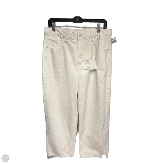 Jeans Wide Leg By Good American In White Denim, Size: 8