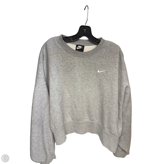 Athletic Sweatshirt Crewneck By Nike Apparel In Grey, Size: M