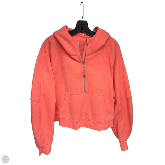 Athletic Top Long Sleeve Hoodie By Lululemon In Orange
