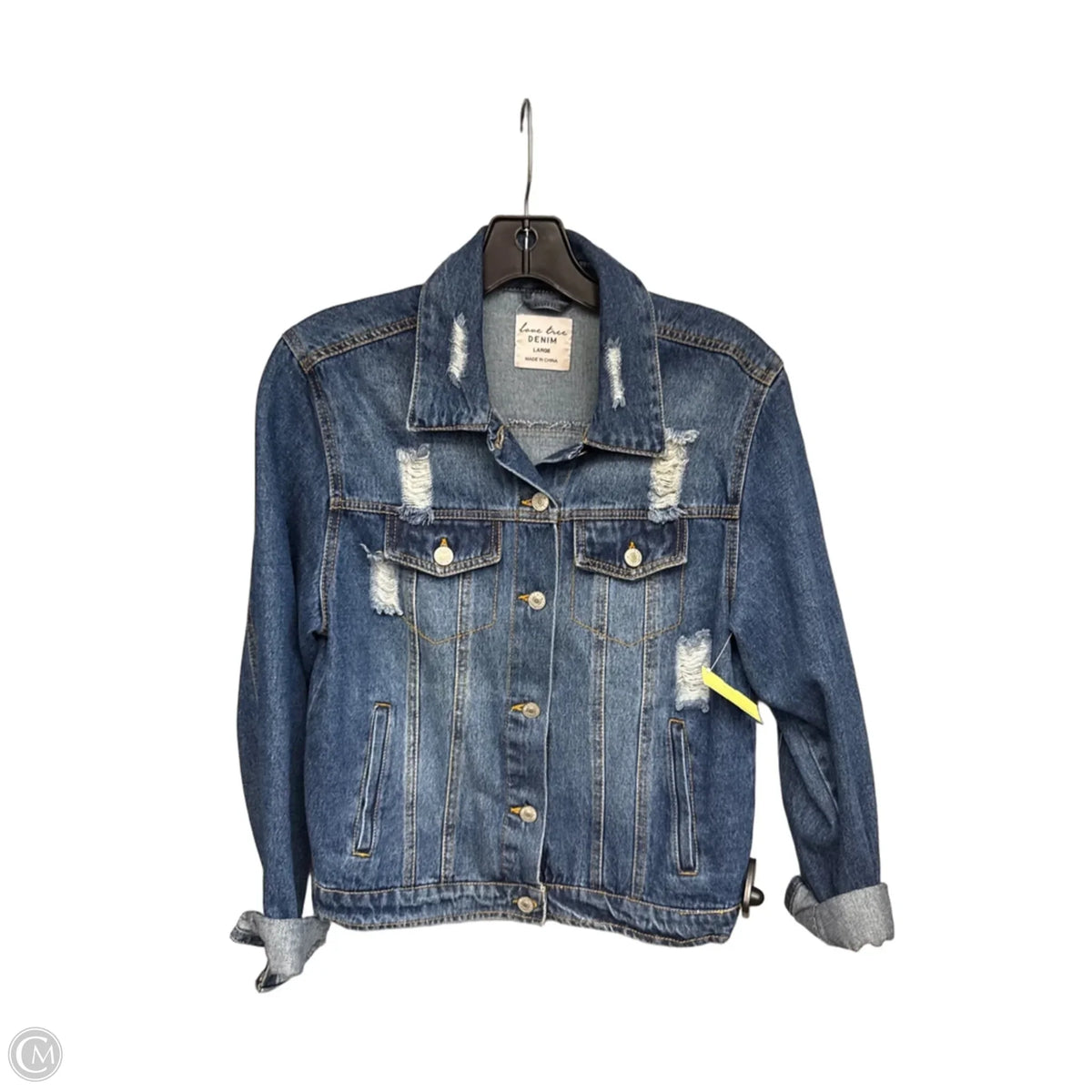 Jacket Denim By Love Tree In Blue Denim, Size: L