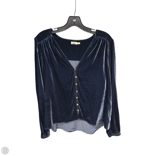 Top Long Sleeve By Faherty In Blue, Size: L