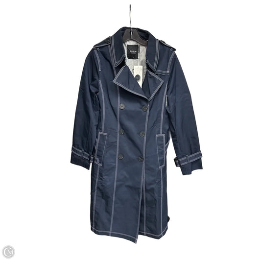 Coat Trench Coat By Clothes Mentor In Navy, Size: S
