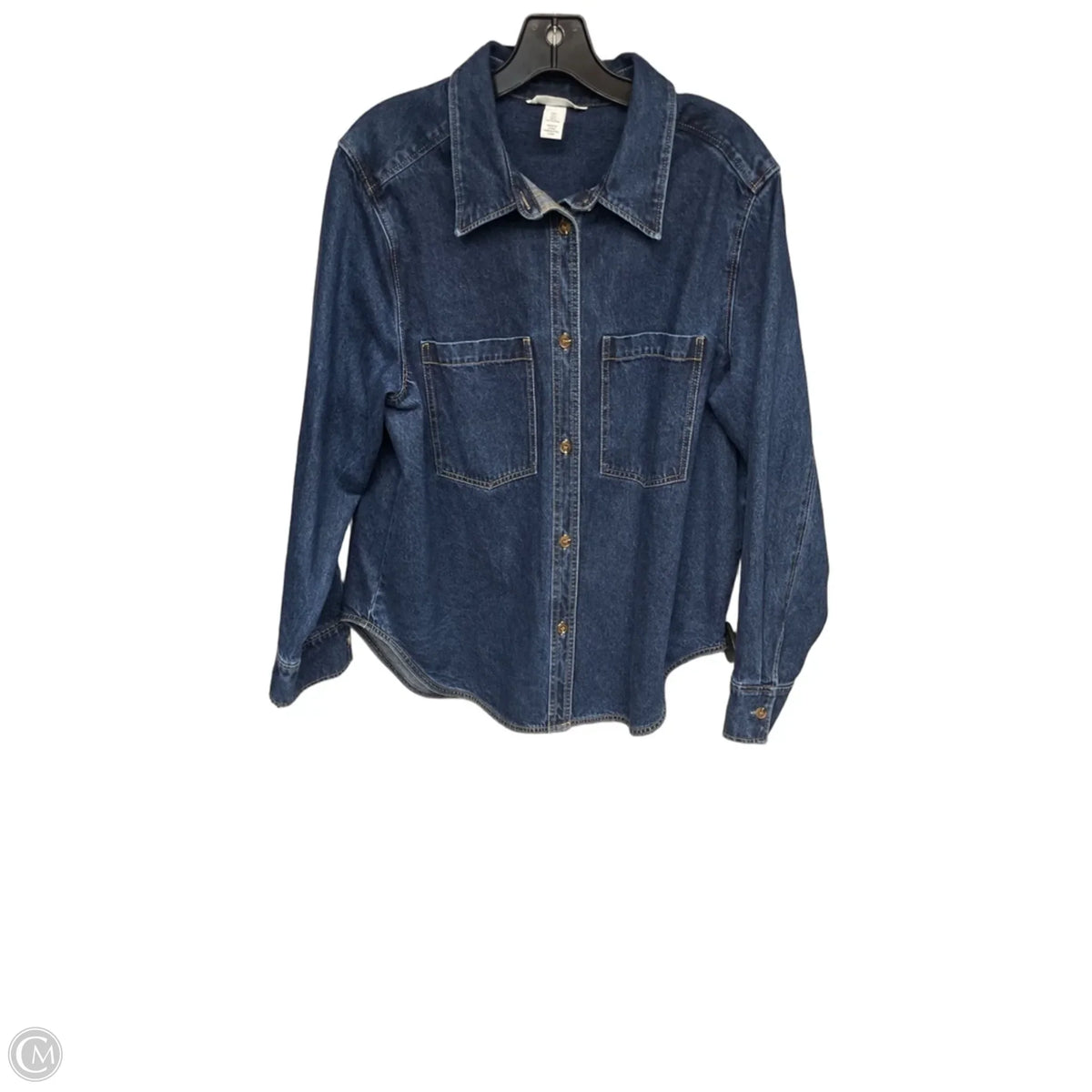 Jacket Denim By H&m In Blue Denim, Size: L