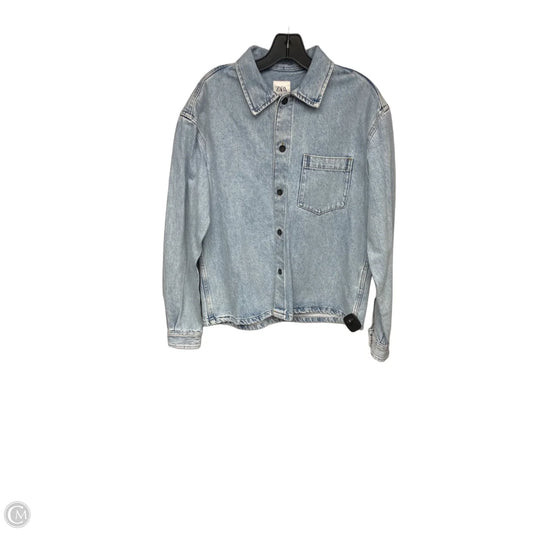 Jacket Denim By Zara In Blue Denim, Size: S