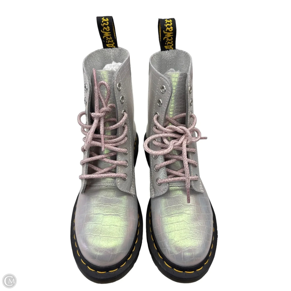 Boots Designer By Dr Martens In Silver, Size: 6