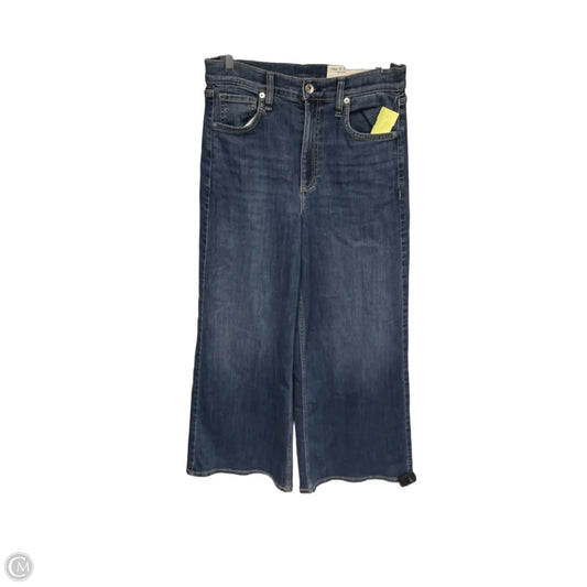 Jeans Wide Leg By Rag And Bone In Blue Denim, Size: 2