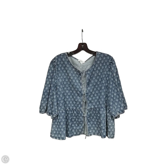 Top Short Sleeve By Evereve In Blue, Size: Xl