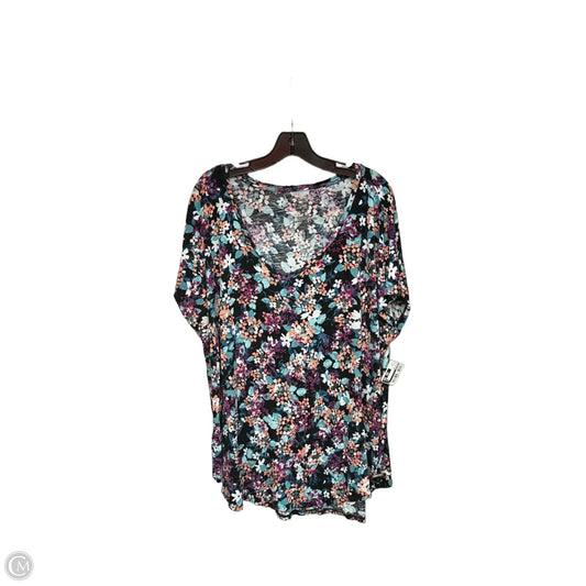 Top Short Sleeve Basic By Maurices In Floral Print, Size: 22