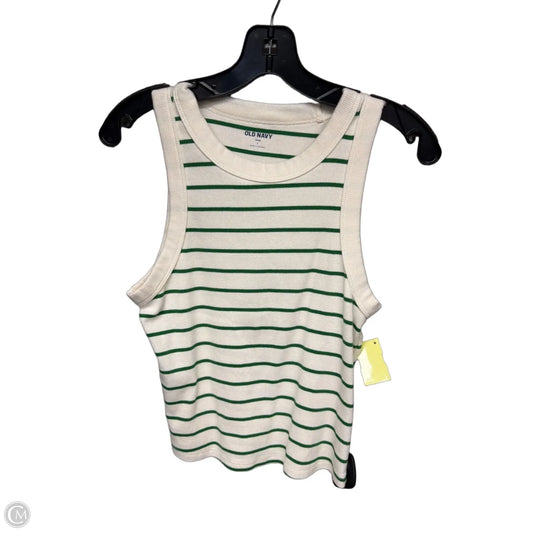 Tank Top By Old Navy In Green & White, Size: L