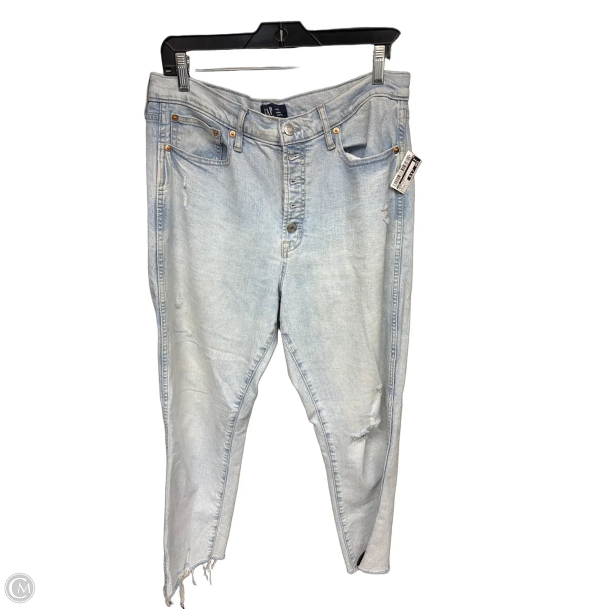 Jeans Straight By Gap In Blue Denim, Size: 14