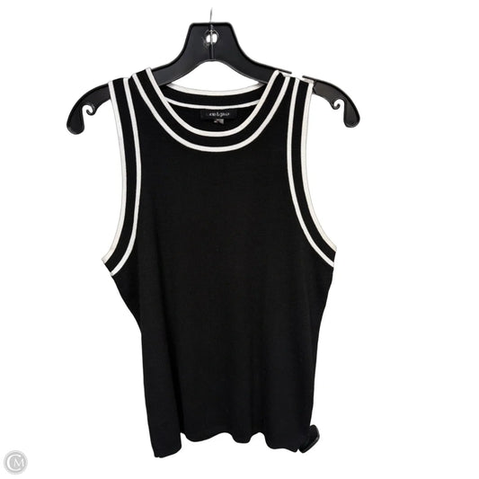 Top Sleeveless By Cable And Gauge In Black & White, Size: M